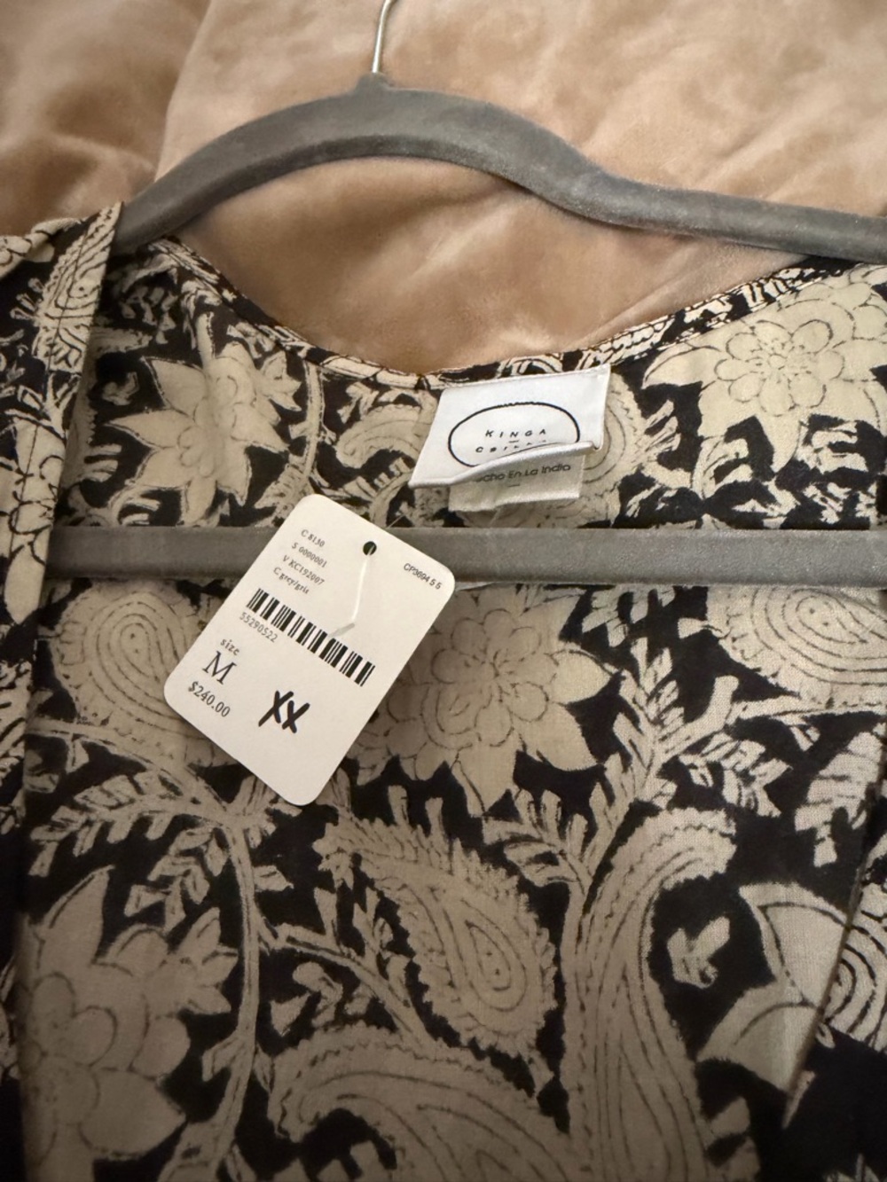 NWT Free People Kinga Csilla Black and Cream Floral Boho Dress Women’s Medium - Picture 2 of 3